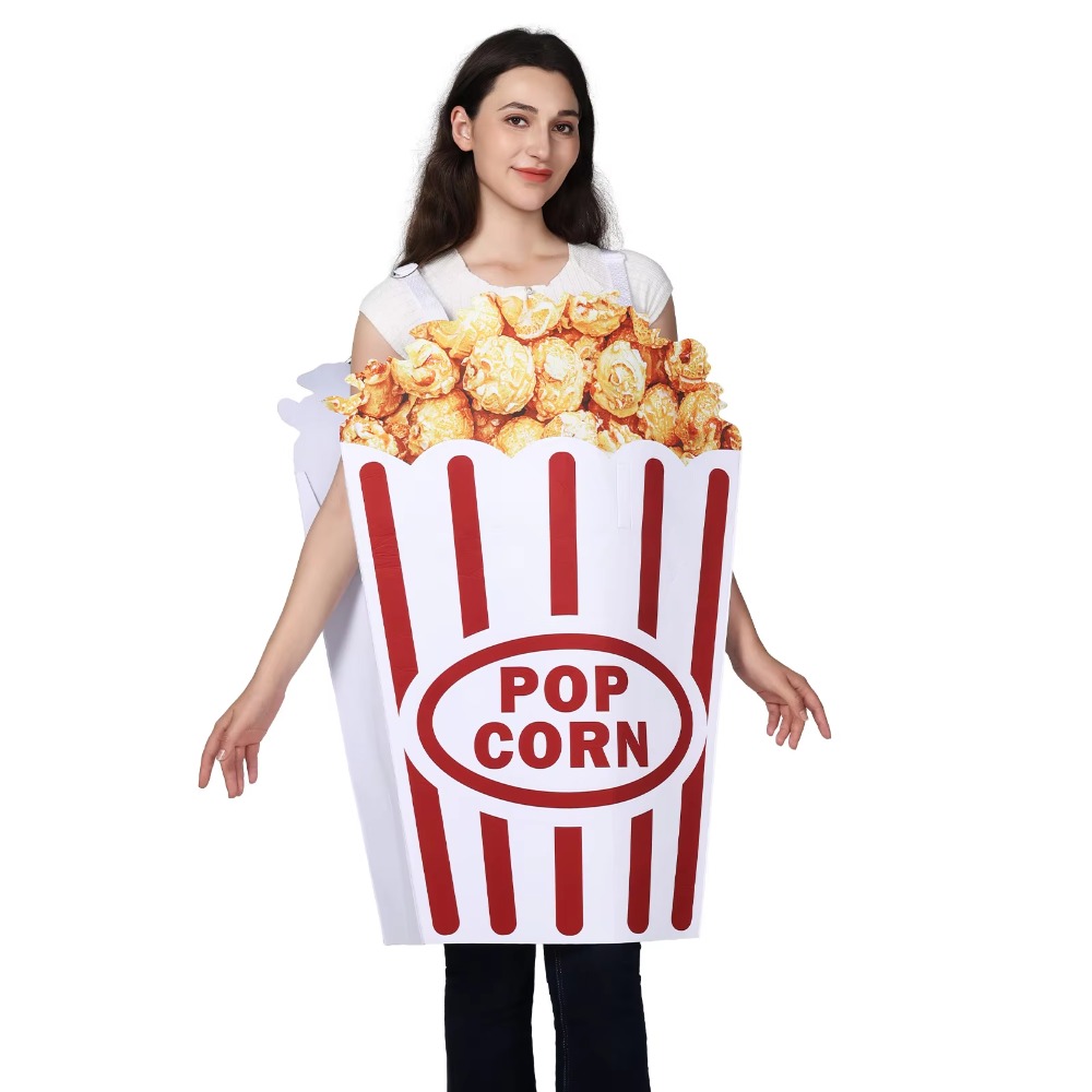 Popcorn - ハロウィーン ポップコーン コスプレ衣装 新しい面白いフード（食品） 大人用 男女兼用