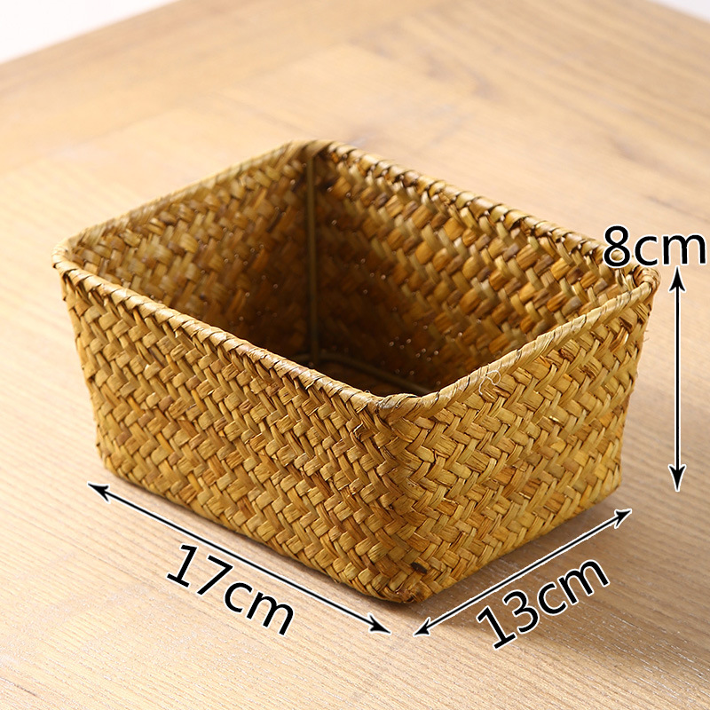 レトロな手作り海藻織物収納バスケットクリエイティブデスクトッ - Seaweed Snack のレビューと価格
