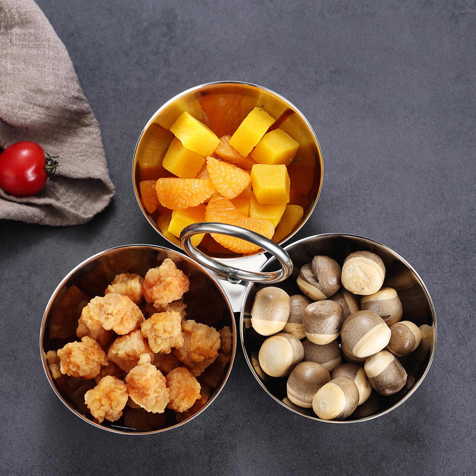 3パネルステンレス製フルーツボウル、フードサービングトレイ、 - Food Snacks Catering のレビューと価格