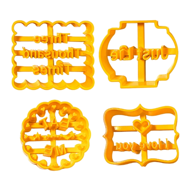 家庭料理用の祝福メッセージ付き ABS クッキー型 4 個セ - Cookies Pack のレビューと価格
