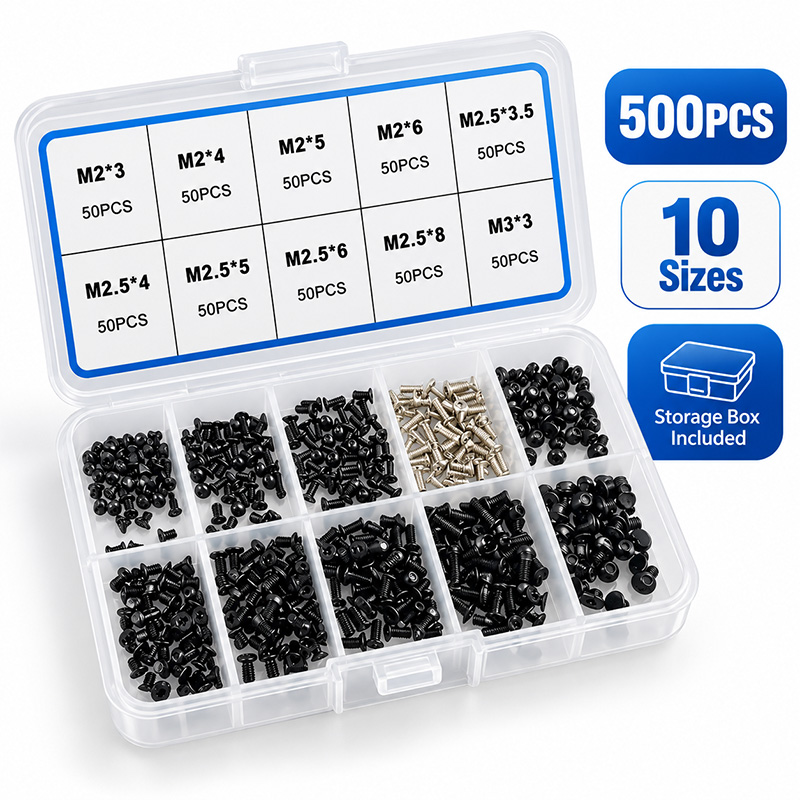500個入り M2、M2.5、M3 黒色炭素鋼製 ノートパソ - Nuts Mix のレビューと価格